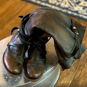 Freebird by Steven Gia Knee High Boots. Black. Buckle detail.  8. NWT condition